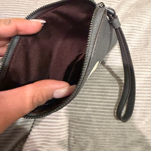 Coach Black Leather Wristlet with Gold Crab Motif - Picture 2 of 2